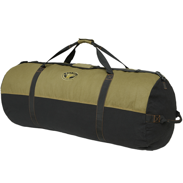 Outback Duffle Bag - Giant 48" x 20"-Inch in Black - Super Tough Heavy Duty Cotton Canvas Duffel Bag -Great for Camping, Travel, Hiking