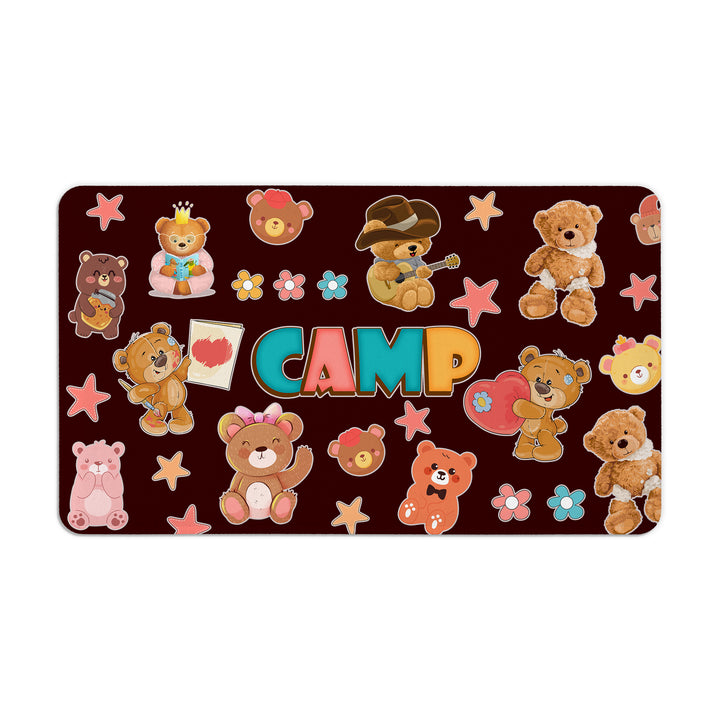 Personalized Camp Teddy Bear Floor Mat for Kids – Soft & Cute Rug for Bunks or Daycare