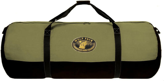 Outback Duffle Bag - Giant 48" x 20"-Inch in Black - Super Tough Heavy Duty Cotton Canvas Duffel Bag -Great for Camping, Travel, Hiking