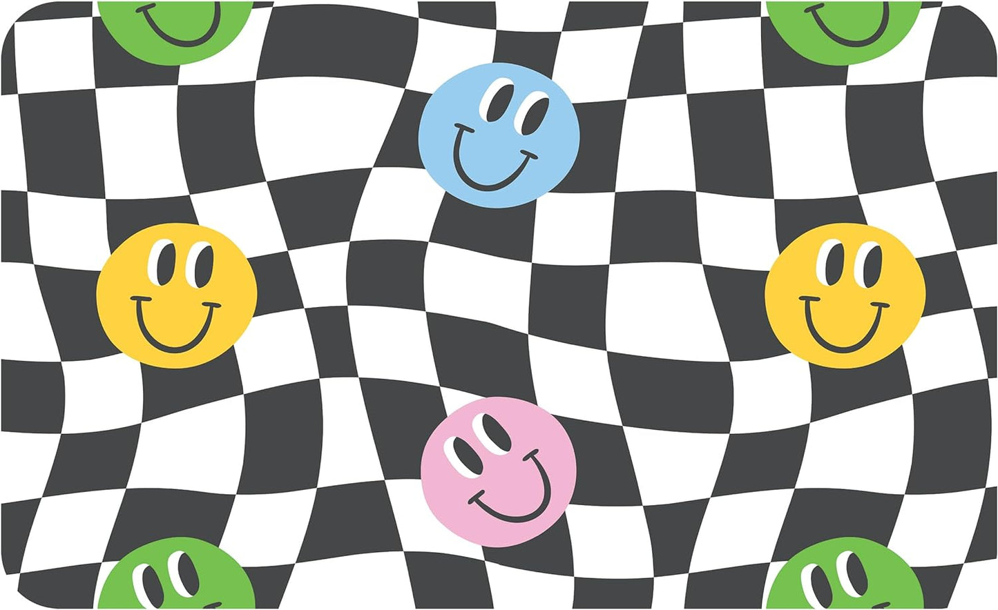 GILBIN'S Super Soft and Comfy Floor Mat Bunk Camp Floor Mats (checker smileys)