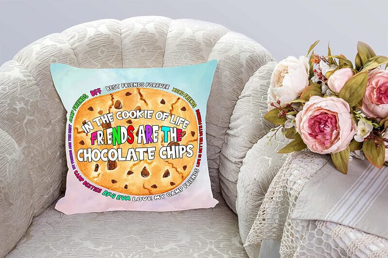 Camp Bunk Kids Autograph Pillows A Great Pre-Camp Gift for Boys Or Girls(Friends Are the Chocolate Chips)