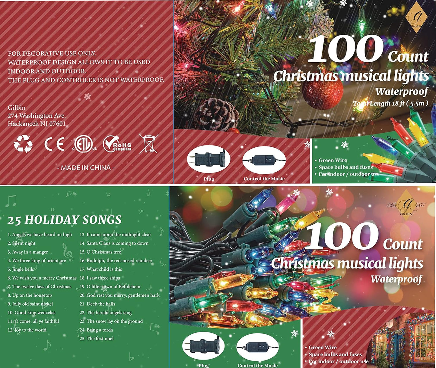 100 Musical Christmas Lights – Sync with Holiday Music – Festive LED Christmas Lights