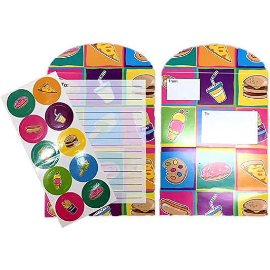 Fold & Seal Stationery Set Junk Food Fold-over Stationery