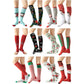 12 Pair Knee High Christmas Socks – Festive Holiday X-Mas Socks – Perfect for Women & Teens