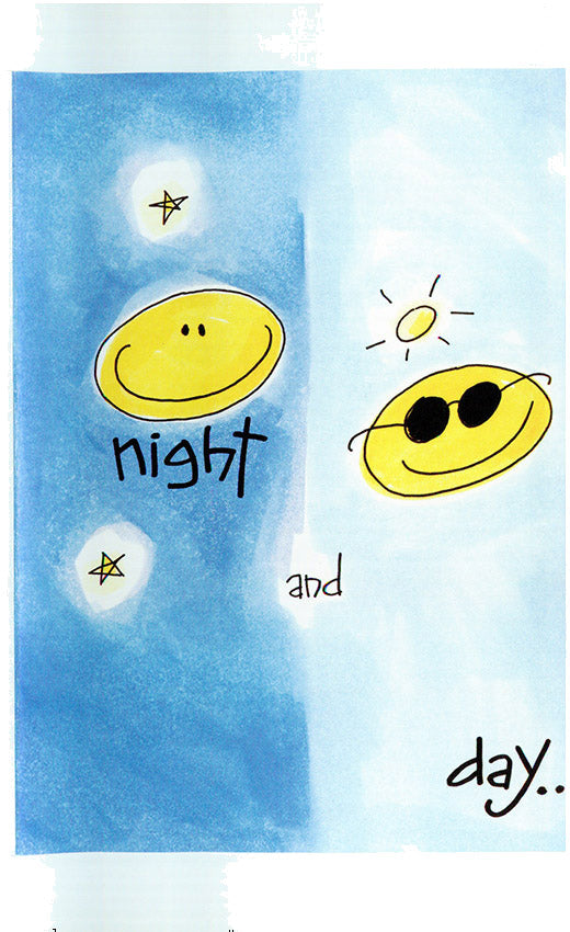 NIGHT AND DAY Greeting Card