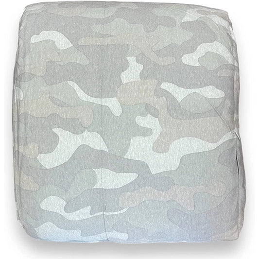 Gilbins 100% Cotton Jersey Knit Comforter Twin Size Grey Camouflage
