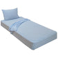 100% Combed T-Shirt Cotton Jersey Knit Camp Sheet Set, 1 Fitted cot Sheet, 1 Flat Sheet, 1 Standard Pillow case Light Blue