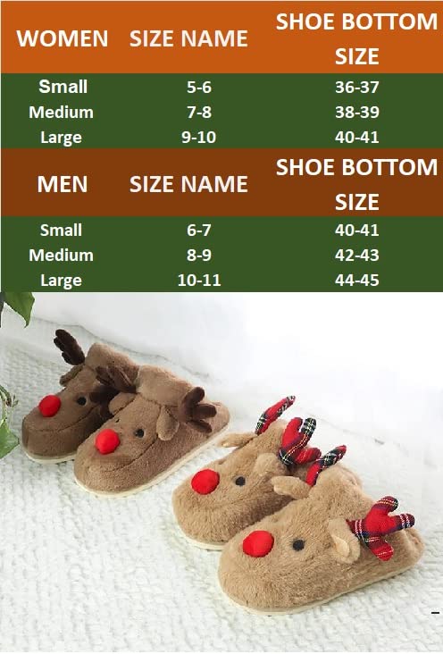 Gilbin Women's Christmas Holiday Ugly Warm Memory Foam Fleece Slippers Sweater Reindeer Winter Soft Cozy Home Booties slipper for Indoor & Outdoor