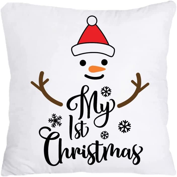 Gilbin Christmas Throw Pillow Cover with Pillow, Holiday Decorative Pillow Includes Cover & Insert, Zippered Pillowcase, Cute Sofa Couch Xmas Decorations, Holiday Bedroom Decor, (16x16)