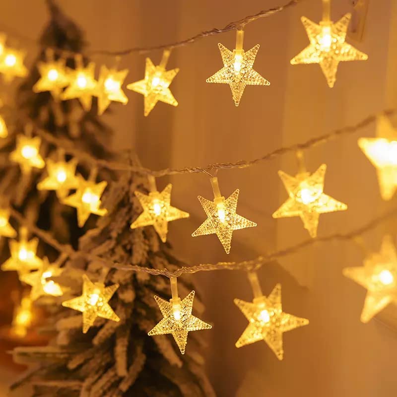 Gilbin 100 LED Star String Lights, Multicolor Plug in Fairy String Lights Waterproof, Extendable for Indoor, Outdoor, Wedding Party, Christmas Tree, New Year, Garden Decoration (White)