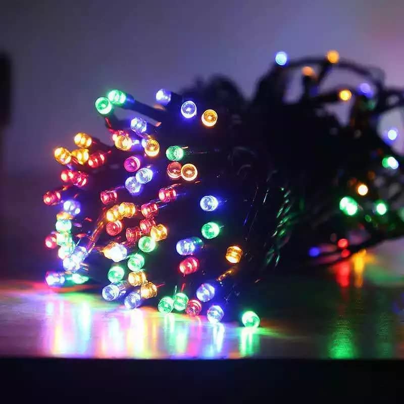 Gilbin 2-Pack Total 200 LED Multicolor Solar String Lights Outdoor, Waterproof Solar Christmas Lights with 8 Lighting Modes Green Wire Christmas Tree Lights for Garden, Patio, Fence, Balcony
