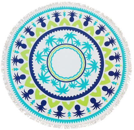 Round Beach Towel and Throw Palm Trees Pineapple