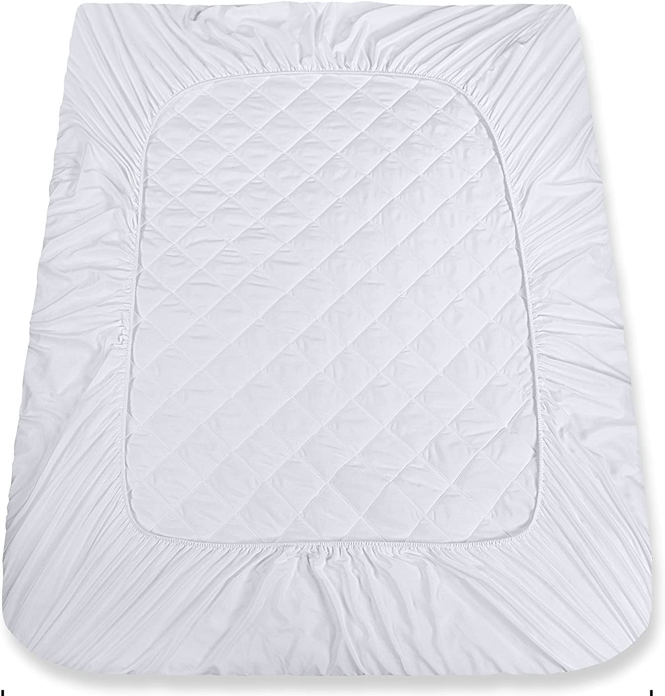 Cot Size Mattress Pad Waterproof Quilted,Cotton Top Soft Mattress Pads Protector Cover Quilted Fitted Mattress ProtectorFits Narrow Twin / Camp Bunk / Rvs Bunk / Guest Beds
