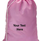 Personalized Nylon Laundry Bag - Locking Drawstring Closure and Machine Washable Pink
