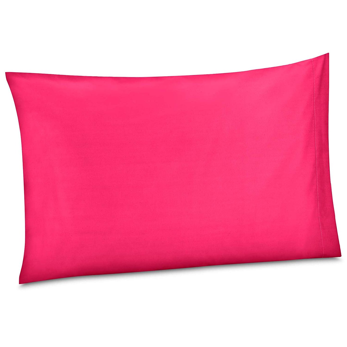 100% Cotton/Percale 210 Thread Count Pillow Cases Set of 2 Soft Hot Pink Cotton Pillow Cover for Sleeping-Bedroom Pillowcases