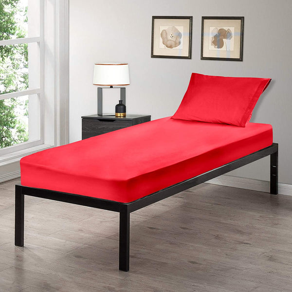 Gilbins 30" x 75" Cot Size 2-Piece Bed Sheet Set, Made of Ultra Soft Cotton, Perfect for Camp Bunk Beds/RVs/Guest Beds (Red)