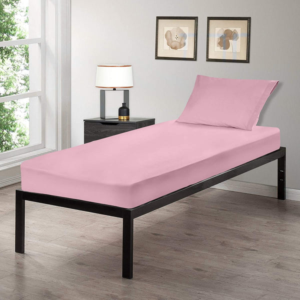 Gilbins 30" x 75" Cot Size 2-Piece Bed Sheet Set, Made of Ultra Soft Cotton, Perfect for Camp Bunk Beds/RVs/Guest Beds (Pink)