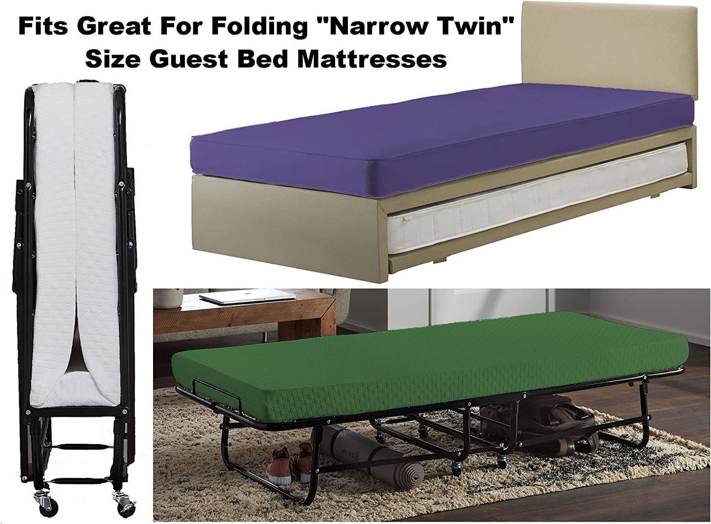 Gilbins Cot Size 30" x 75" Fitted Sheet, Made of Ultra Soft Cotton, Perfect for Camp Bunk Beds / RVs / Guest Beds Purple