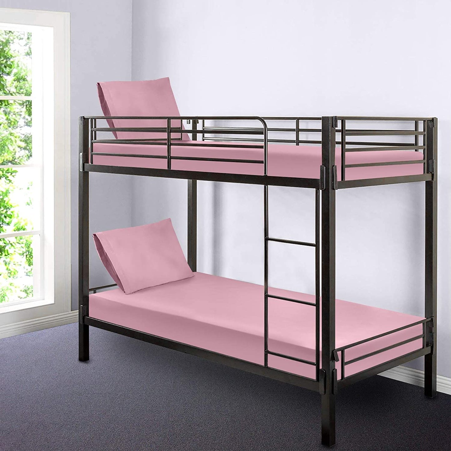 Gilbins 30" x 75" Cot Size 2-Piece Bed Sheet Set, Made of Ultra Soft Cotton, Perfect for Camp Bunk Beds/RVs/Guest Beds (Pink)