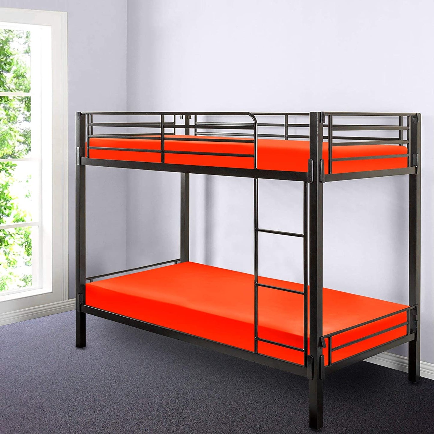 Gilbins Cot Size 30" x 75" Fitted Sheet, Made of Ultra Soft Cotton, Perfect for Camp Bunk Beds / RVs / Guest Beds Orange