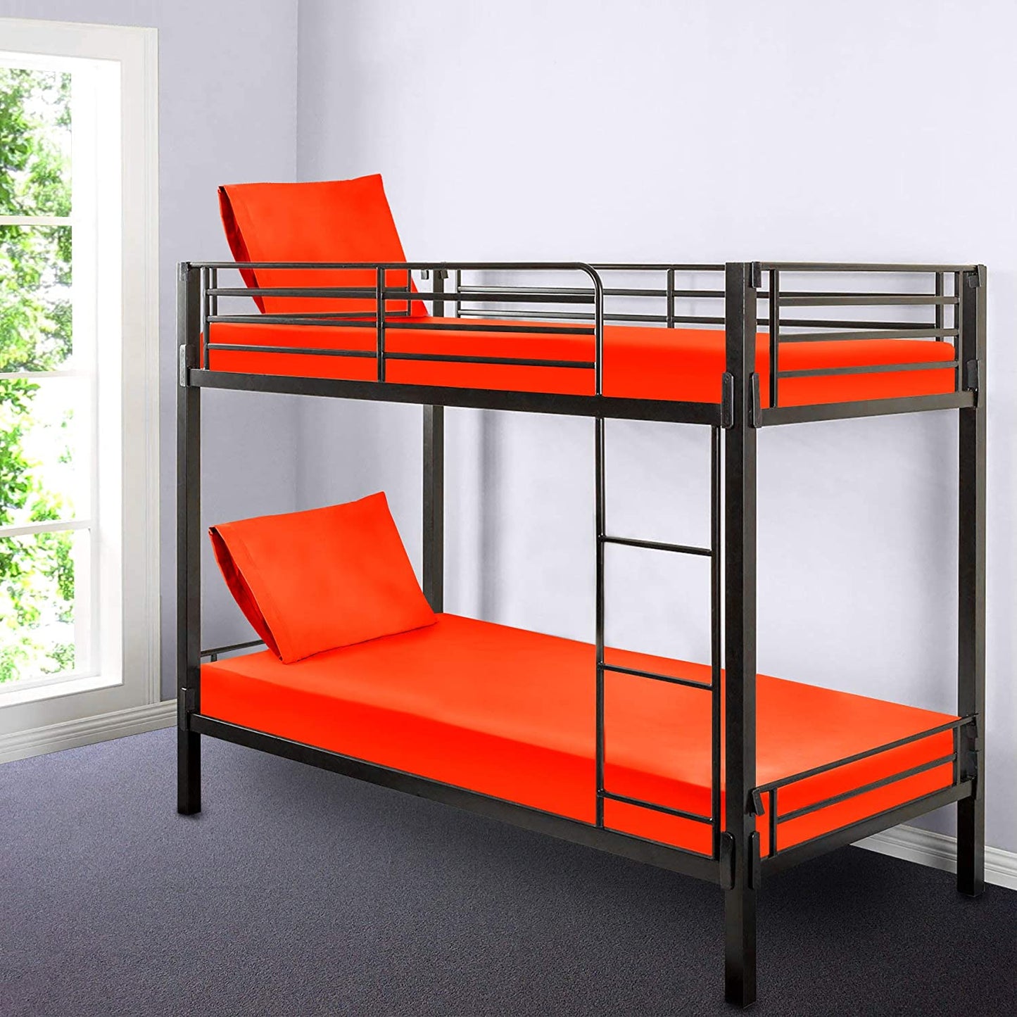 Gilbins 30" x 75" Cot Size 2-Piece Bed Sheet Set, Made of Ultra Soft Cotton, Perfect for Camp Bunk Beds/RVs/Guest Beds (Orange)