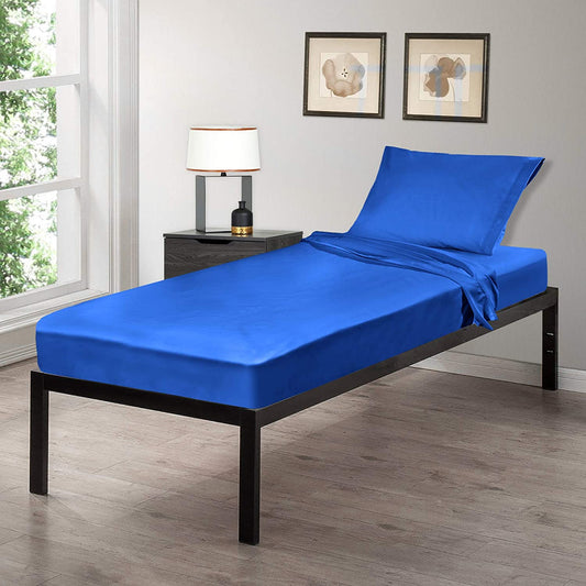 Gilbins 30" x 75" Cot Size 2-Piece Bed Sheet Set, Made of Ultra Soft Cotton, Perfect for Camp Bunk Beds/RVs/Guest Beds (Royal Blue)