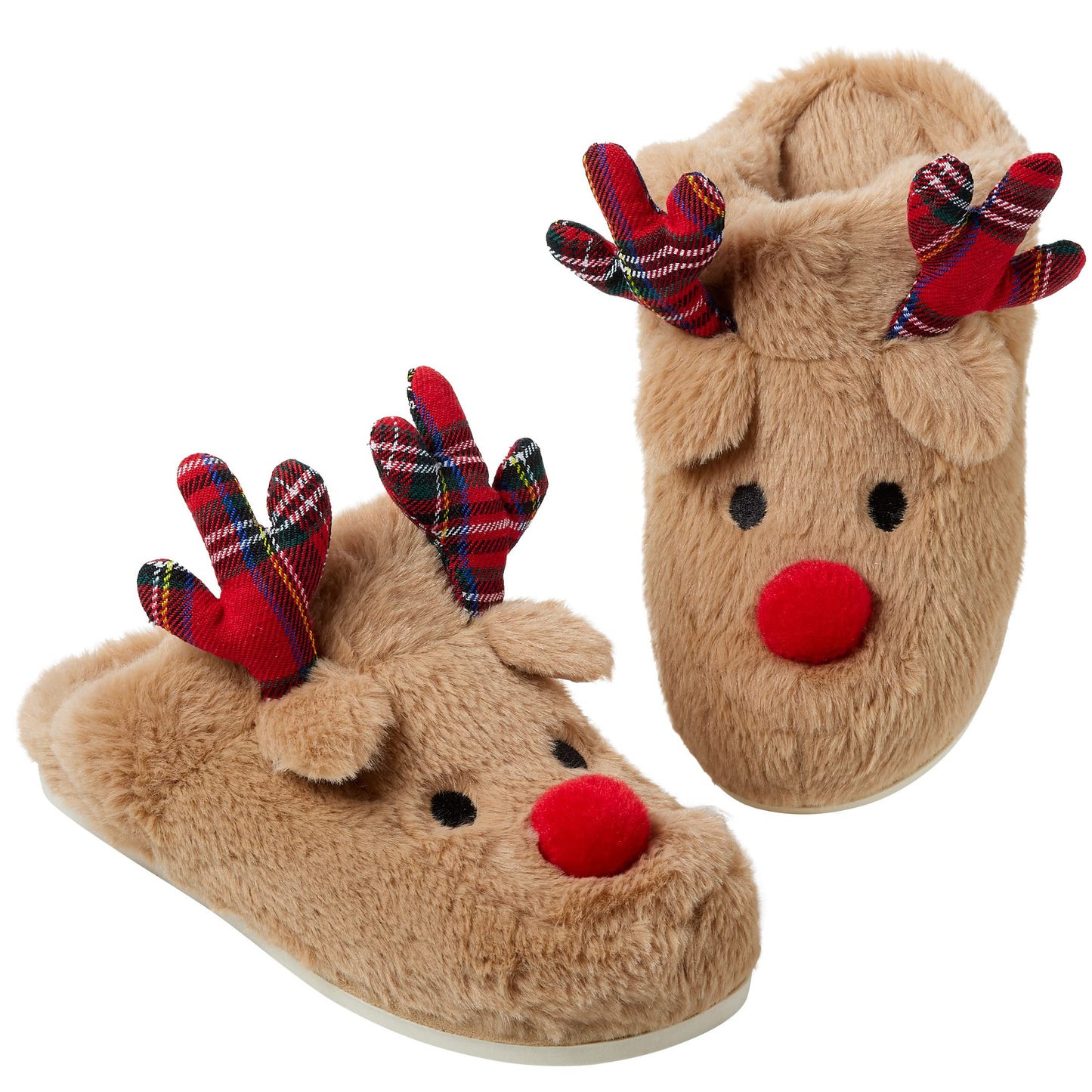 Gilbin Women's Christmas Holiday Ugly Warm Memory Foam Fleece Slippers Sweater Reindeer Winter Soft Cozy Home Booties slipper for Indoor & Outdoor