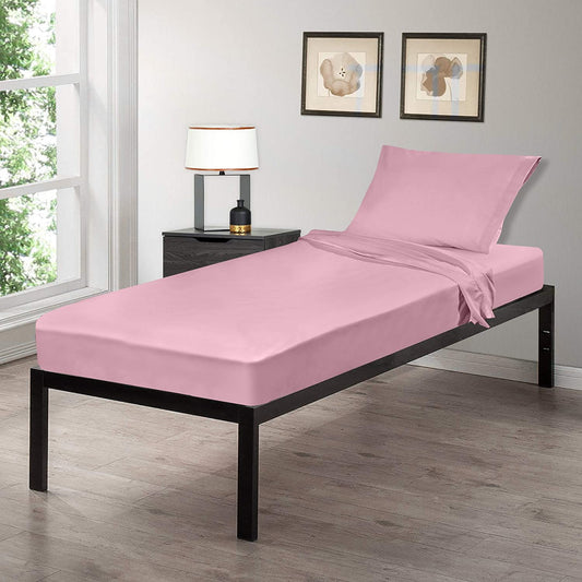Gilbins 30" x 75" Cot Size 3-Piece Bed Sheet Set, Made of Ultra Soft Cotton, Perfect for Camp Bunk Beds/RVs/Guest Beds Pink