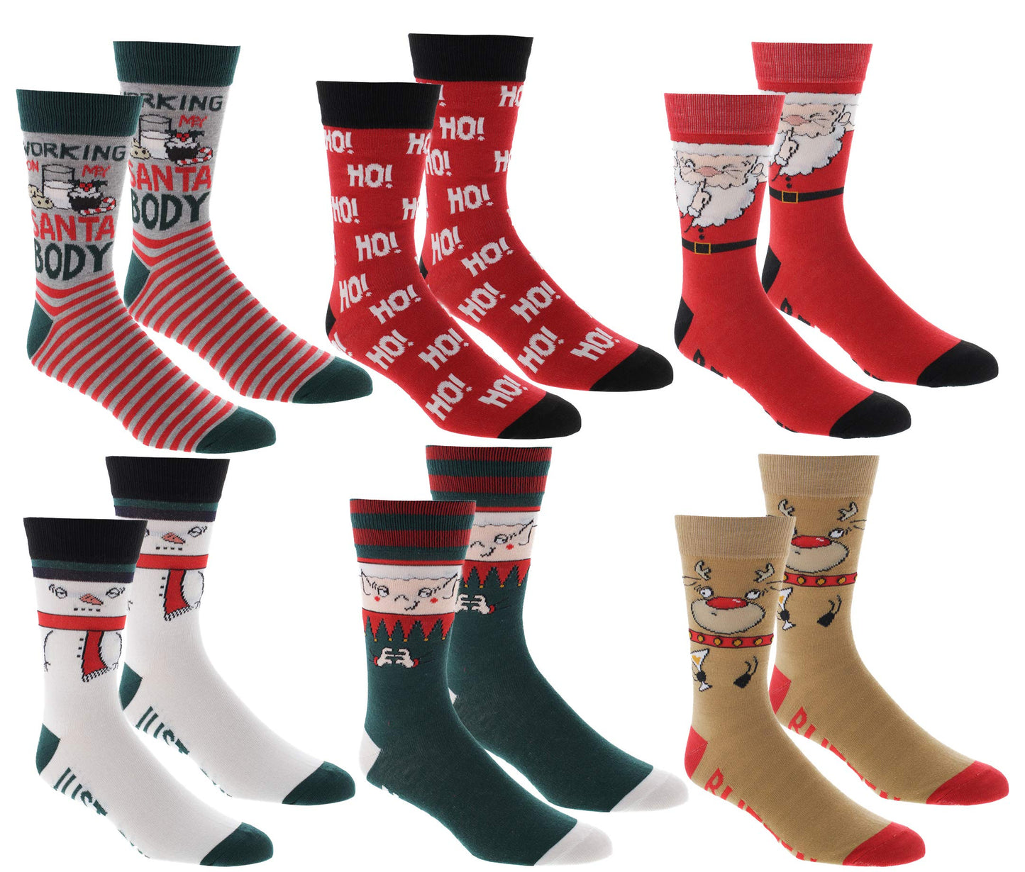 Gilbin's Mens Soft Stretchy Christmas Holiday Cool Casual Dress Socks, Assorted Designs Size 10-13