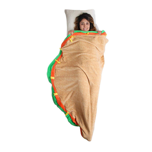 Plush Ultra-Soft Fleece Snuggle-in Sleeping Bag Blanket for Lounging On The Couch (Taco Blanket)