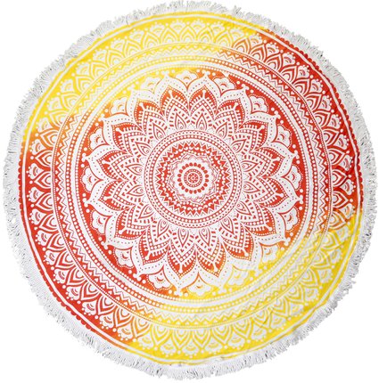 Round Beach Towel and Throw Red Fire