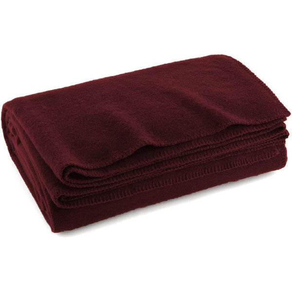 Super Soft and Thick Warm Wool Washable Throw Blanket 66" x 84" inches Burgundy