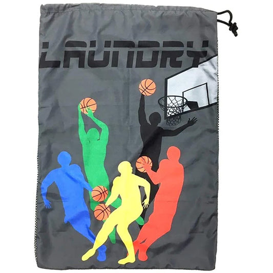 Mesh Laundry Bag with Drawstring for Sleep Away Camp (Laundry Bag, Basketball Team)