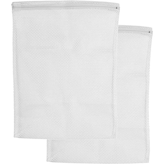Mesh Zippered Laundry Sock Bag 14x18 White