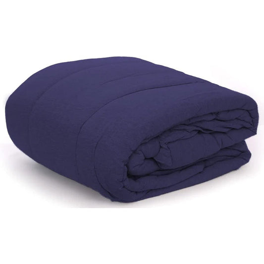 100% Cotton Jersey Knit Comforter Twin Size (Navy Blue)