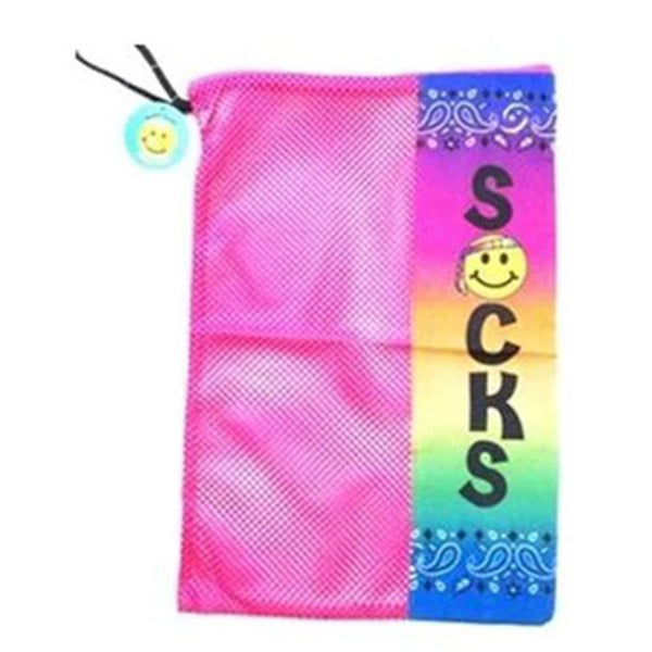 Mesh Sock Bag with Drawstring for Sleep Away Camp (Sock Bag, Bandana Man)