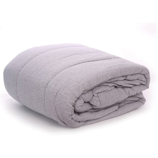 100% Cotton Jersey Knit Comforter Twin Size (Gray)