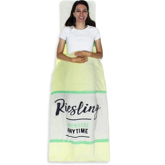 Plush Ultra-Soft Fleece Snuggle-in Sleeping Bag Blanket for Lounging On The Couch (Wine Riesling)