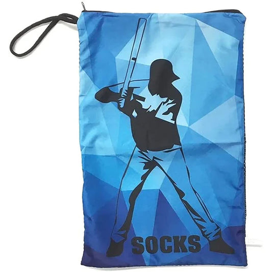 Mesh Sock Bag with Drawstring for Sleep Away Camp (Sock Bag, Baseball Kaleidoscope)