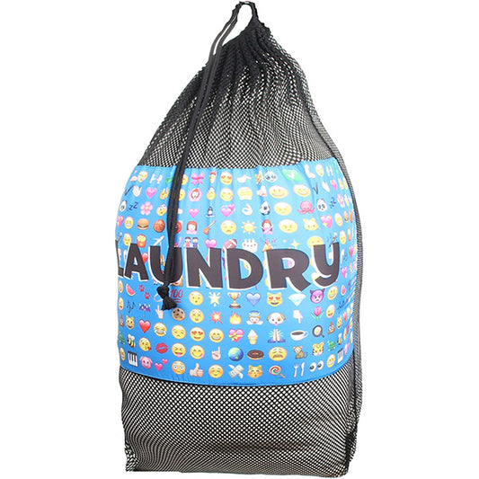 Mesh Laundry Bag with Drawstring for Sleep Away Camp Laundry Multi Blue