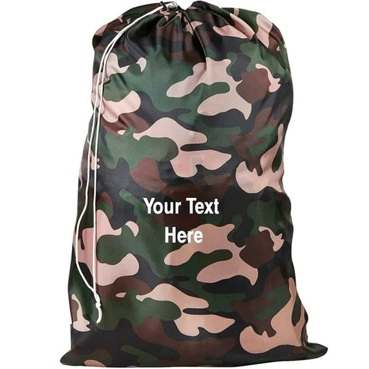 Gilbin Personalized Nylon Laundry Bag - Locking Drawstring Closure and Machine Washable Camoflauge