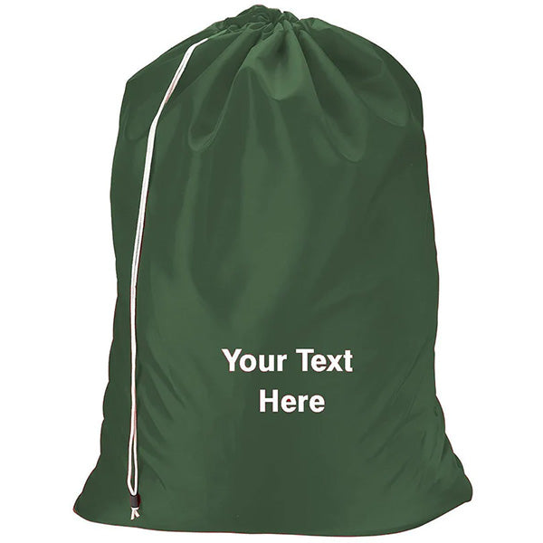 Nylon Laundry Bag - Locking Drawstring Closure and Machine Washable Dark Heavy Green