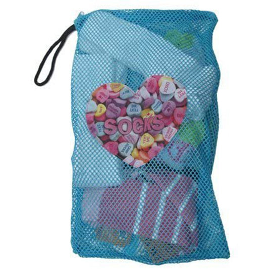 Mesh Sock Bag with Drawstring for Sleep Away Camp Sock Sweetheart