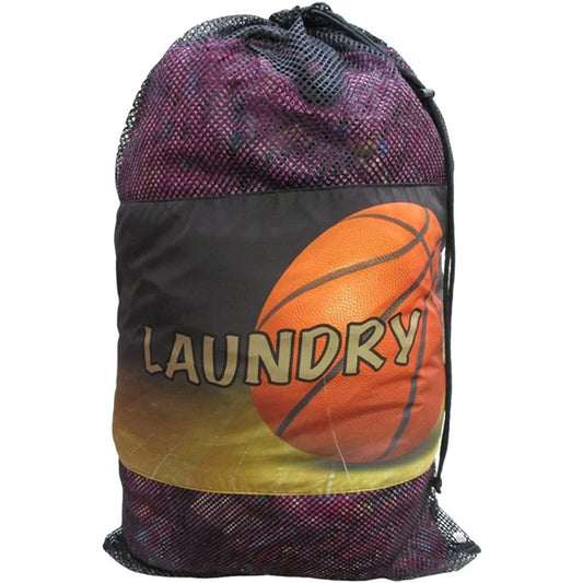 Mesh Laundry Bag with Drawstring for Sleep Away Camp Laundry Basketball Net