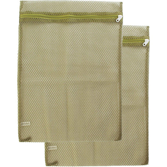 Mesh Zippered Laundry Sock Bag 14x18 Olive