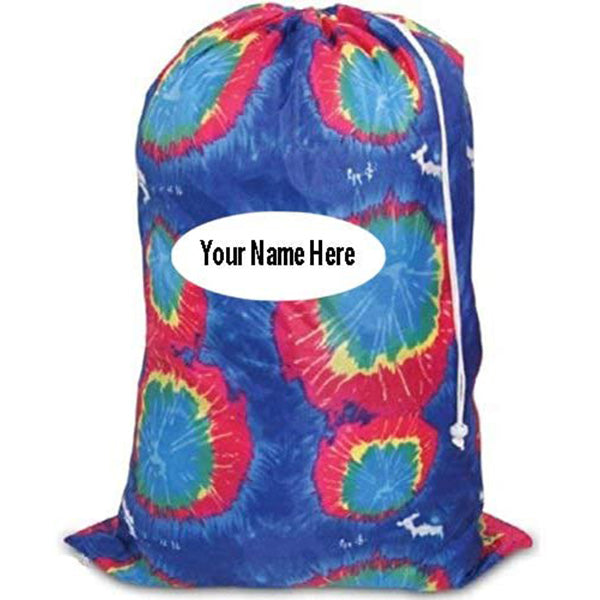 Tie-Dyed Laundry Bag Blue, 24" x34" Personlized with Your Name