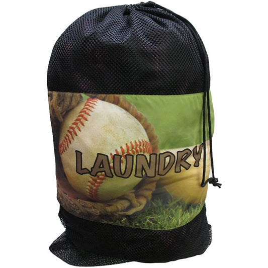 Mesh Laundry Or Sock Bag with Drawstring for Sleep Away Camp Laundry Baseball Mitt