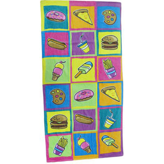 Fast Food Terry Velour Camp Towel