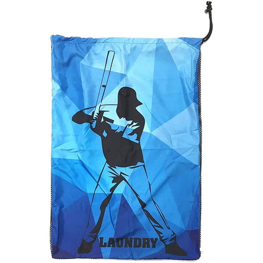 Mesh Laundry Bag with Drawstring for Sleep Away Camp (Laundry Bag, Baseball Kaleidoscope)