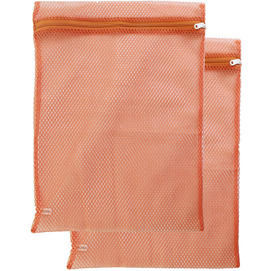 Mesh Zippered Laundry Sock Bag 14x18 Orange